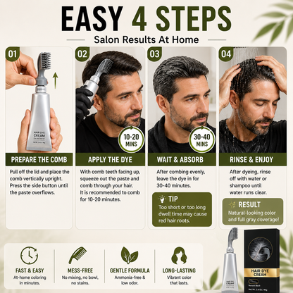 🔥Instant Gray Coverage Hair Dye Comb – Easy, Mess-Free Root Touch-Up for Men & Women