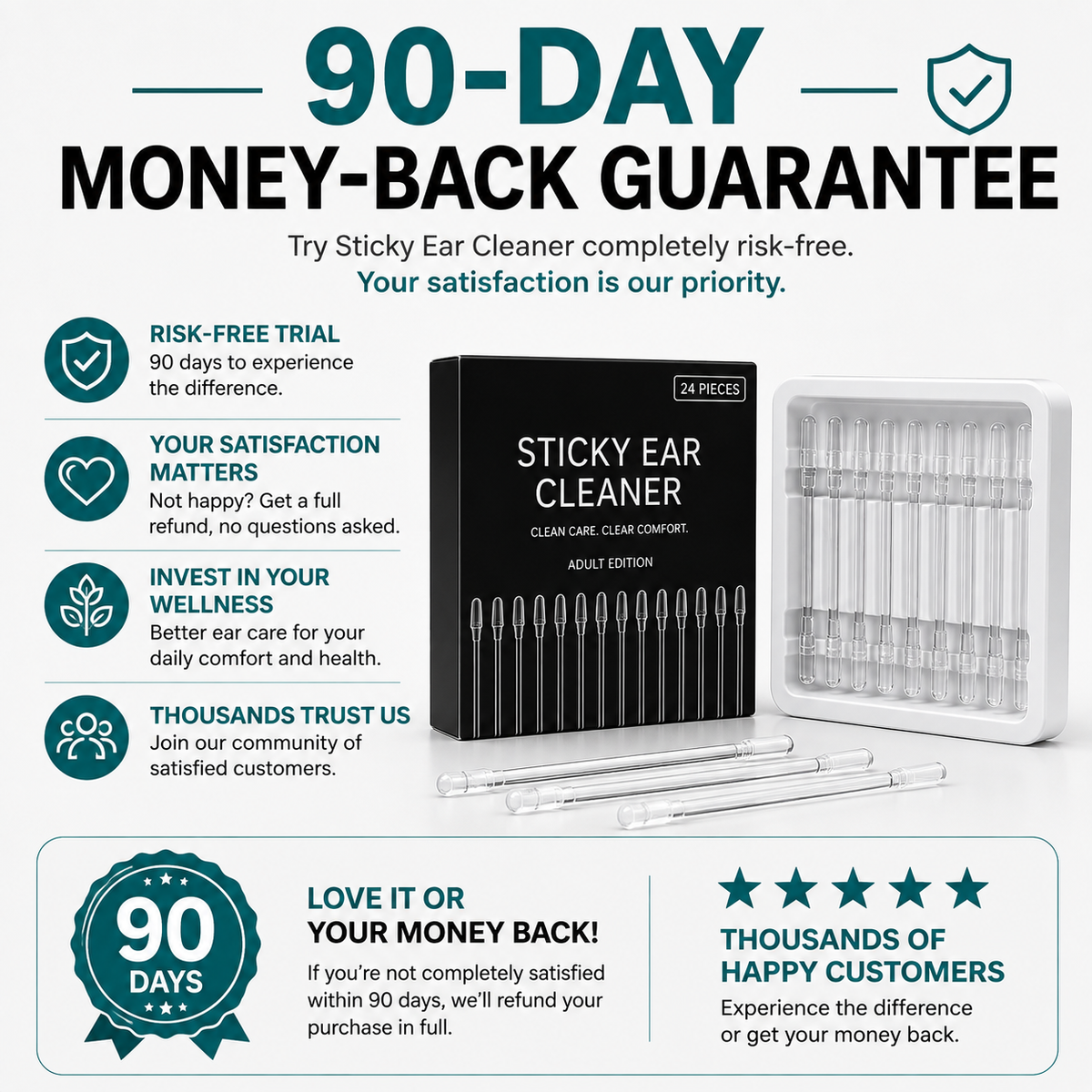 Dual-Ended Sticky Ear Cleaner – Lift Wax Out, Don’t Push It Deeper